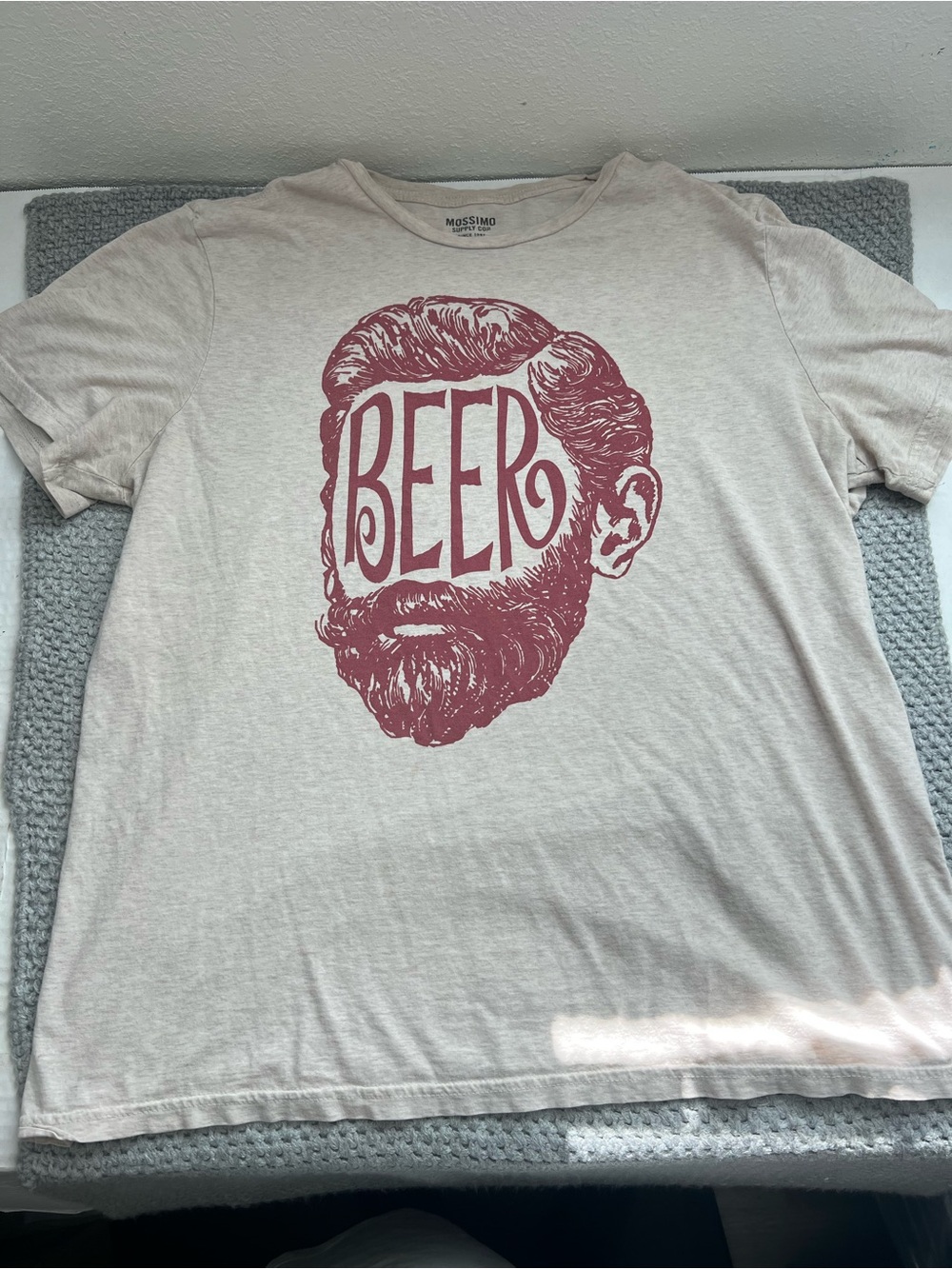 Mission Supply Co. Men’s XL “BEERd” Beard Graphic Tee Cream